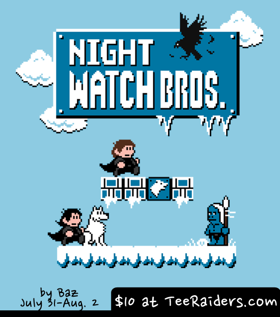 Night Watch Bros by Baz | Game of Thrones and Super Mario Bros parody shirt for only $10